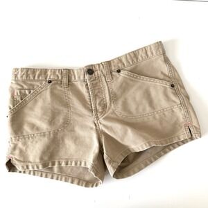 Abercrombie And Fitch Beige Canvas Shorts Womens 4 Y2K Mid Rise Casual Beach